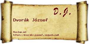 Dvorák József névjegykártya