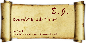 Dvorák József névjegykártya