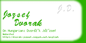 jozsef dvorak business card